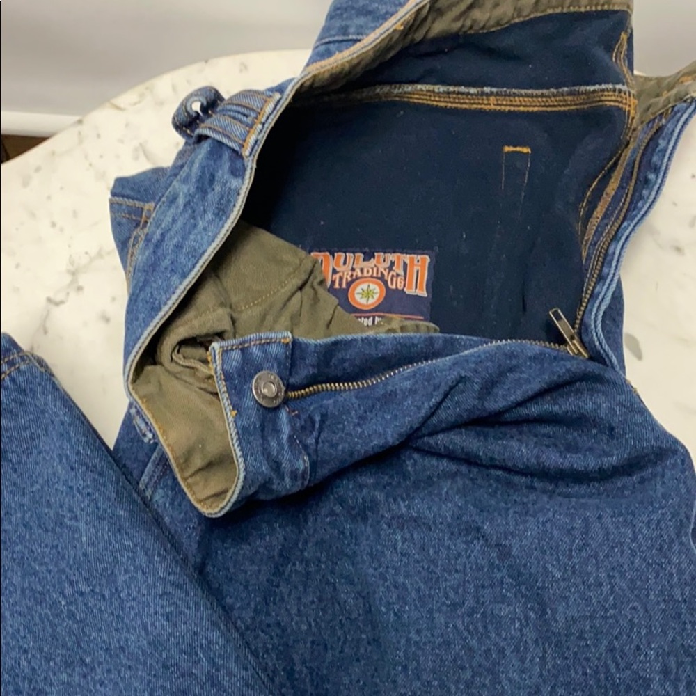 Duluth Trading heavy duty thermal layered jeans